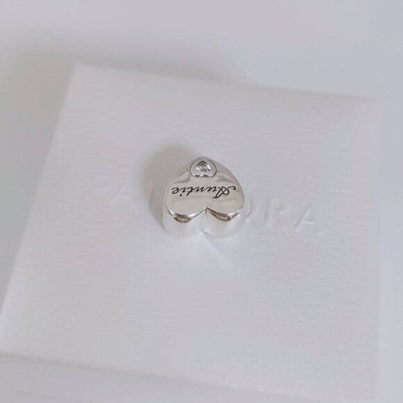 Pandora Auntie Heart Charm S925 Sterling Silver with box - Picture 6 of 6
